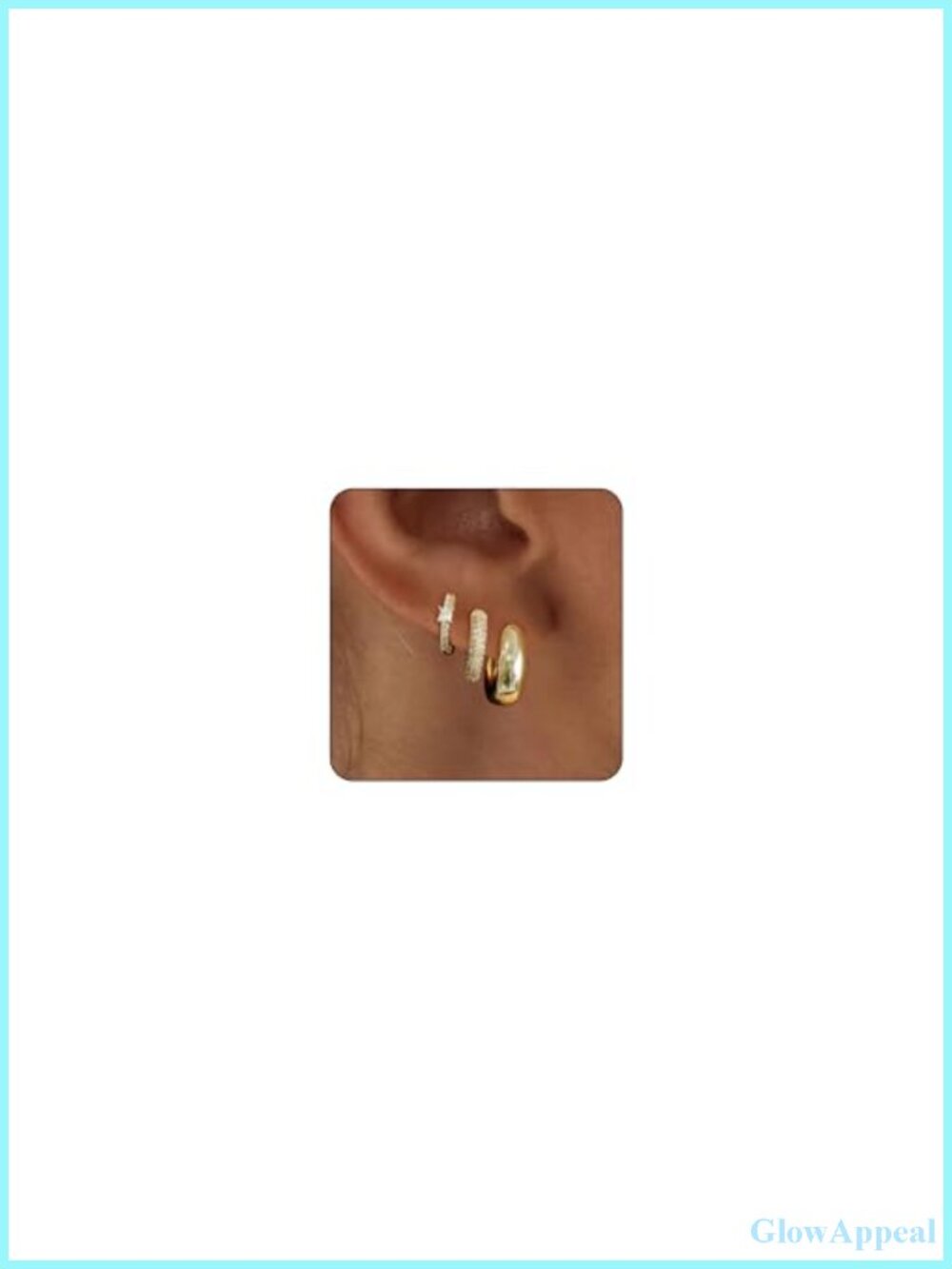 14K Gold Plated Hoop Earrings Set for Women Hypoallergenic Chunky Open Hoops